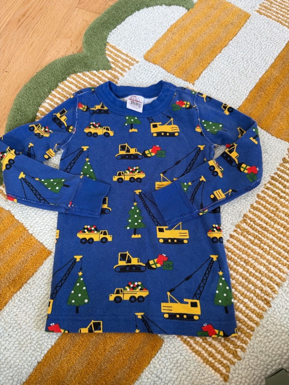 Hanna andersson organic cotton pajama top construction holiday size 100cm/US 4